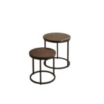 Nara Black Marble Round Nest of Tables - Black Frame - Image 6