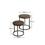 Nara Black Marble Round Nest of Tables - Black Frame - Image 7