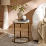 Nara White Marble Round Nest of Tables - Gold Frame - Image 3