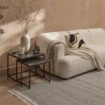 Nara Black Marble Square Nest of Tables - Black Frame - Image 13