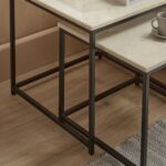 Nara White Marble Square Nest of Tables - Black Frame - Image 3