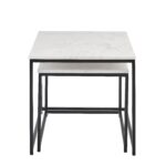 Nara White Marble Square Nest of Tables - Black Frame - Image 5