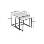 Nara White Marble Square Nest of Tables - Black Frame - Image 9