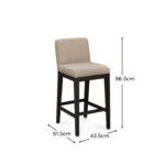 Outlet - Nolan Fawn Linen Bar Stool - Black Oak Legs - Image 8