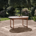 Oakley 4 Seater Wooden Extendable Garden Dining Set with Cream Parasol - Image 12