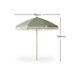 Oia Round Parasol 2m - Wooden Pole - Olive Green - Image 8