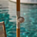 Oia Round Parasol 2m - Wooden Pole - Olive Green - Image 4