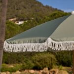 Oia Round Parasol 2m - Wooden Pole - Olive Green - Image 3
