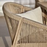 Palm 6 Seater Wooden Garden Dining Set with 4 Nala Sand Cushioned Chairs & Charlotte Bench - Image 8
