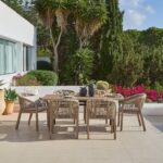 Palm 6 Seater Wooden Garden Dining Set with 6 Nala Sand Cushioned Chairs - Image 2