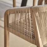 Shiro 6 Seater Wooden Round Garden Dining Set with Nala Sand Chairs - Image 13