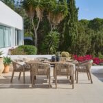 Palm 6 Seater Wooden Garden Dining Set with 6 Nala Sand Chairs - Image 2
