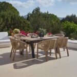 Palm 6 Seater Wooden Garden Dining Set with 6 Nala Sand Chairs
