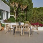 Palm 6 Seater Wooden Garden Dining Set with 6 Shiro Chairs - Image 2