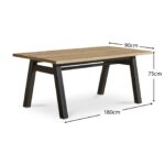 Palm Wooden Garden Table - Brushed Light Acacia - Image 7