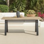 Palm Wooden Garden Table - Brushed Light Acacia - Image 3