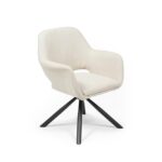 Outlet - Parker Office Swivel Chair - Natural Beige with Black Metal Legs - Image 6