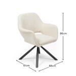 Outlet - Parker Office Swivel Chair - Natural Beige with Black Metal Legs - Image 7