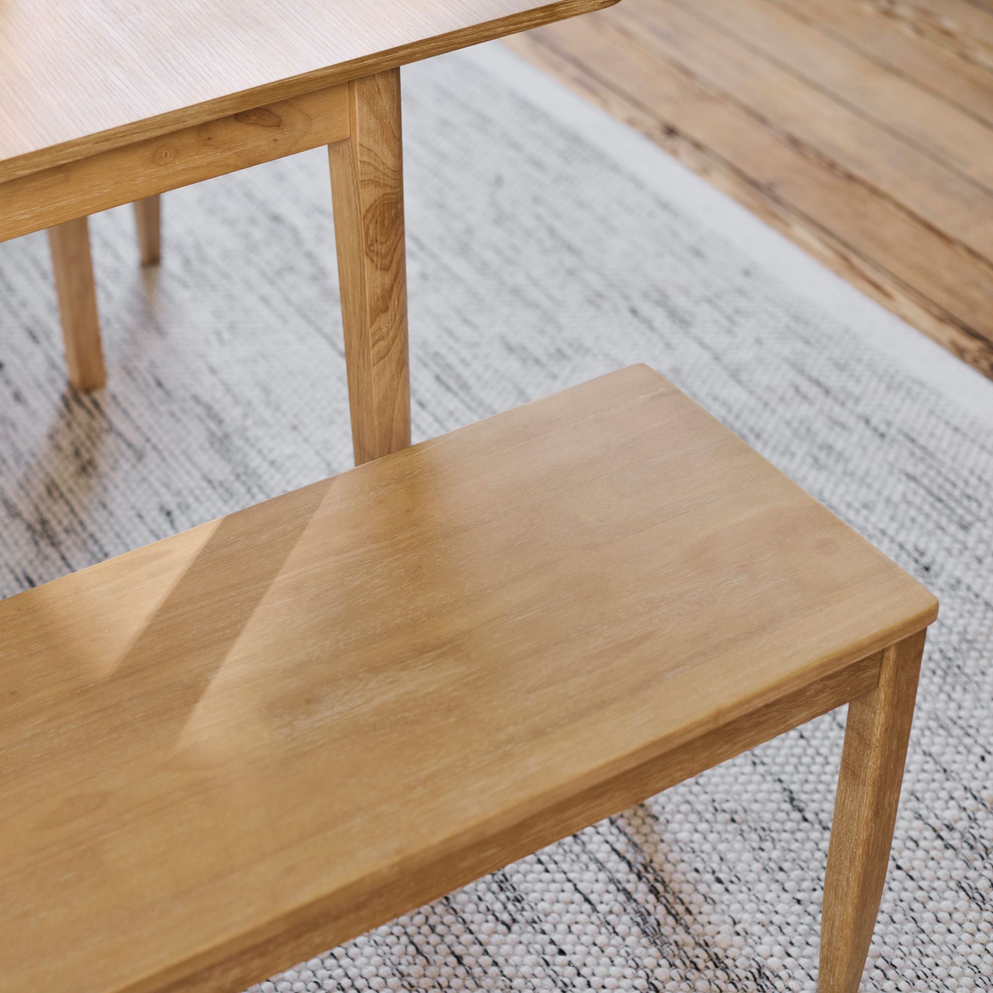 Paul 118-158cm Extending Dining Table & Tilly 150cm Wooden Bench with 2 Tilly 150cm Whitewash Oak Benches - Image 5