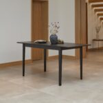 Paul Large Black Oak Extending Dining Table Set - 4 Seater - Agatha Black Dining Chairs - Image 5