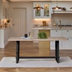 Priya Whitewash Wood Rectangular Dining Table with Black Legs - Image 3