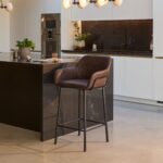 Outlet - Reagan Saddle Brown Bar Stool - Metal Legs