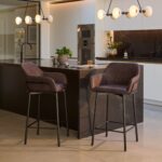 Reagan Saddle Brown Bar Stool - Metal Legs - Image 2