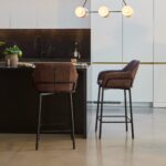 Reagan Saddle Brown Bar Stool - Metal Legs - Image 5