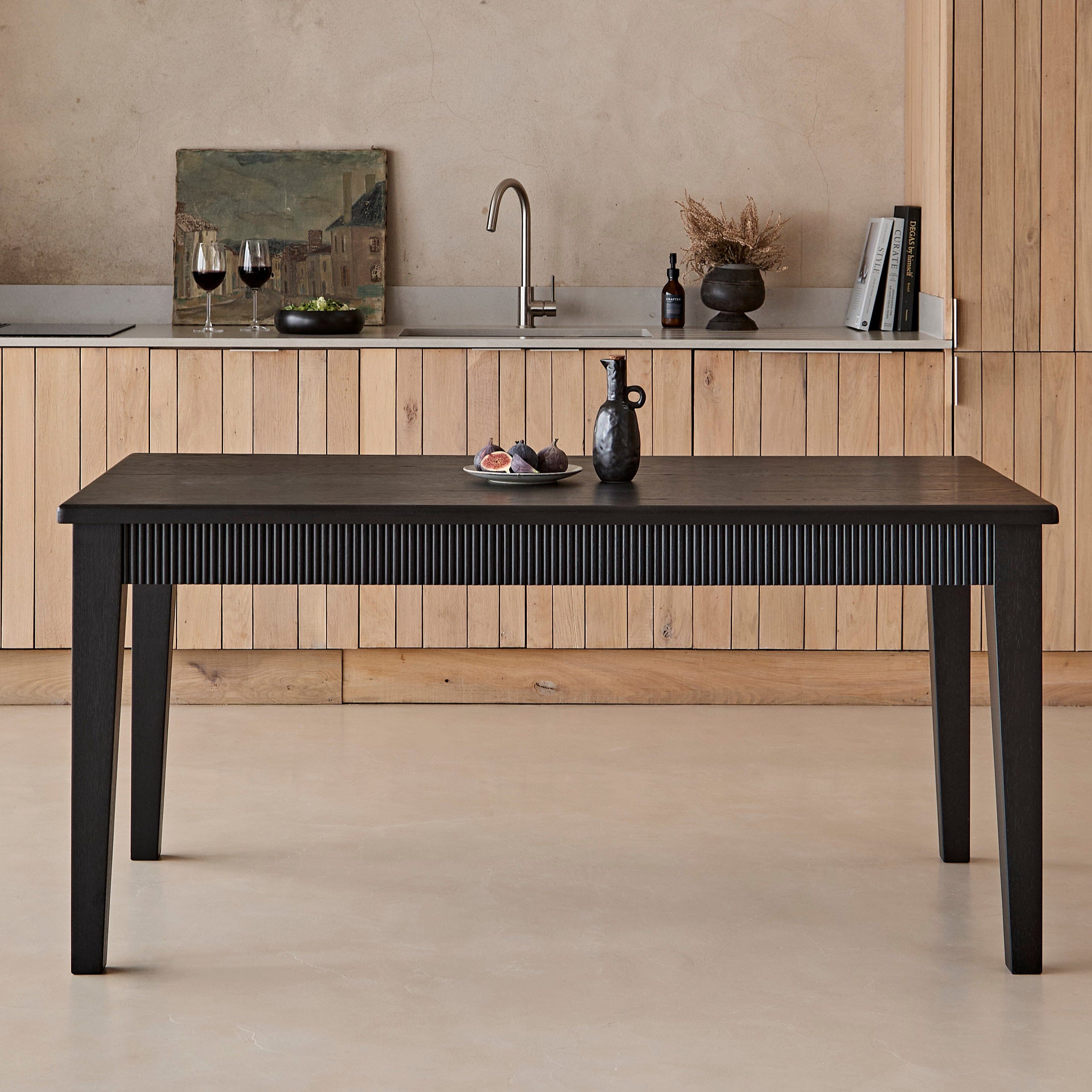 Raleigh_160cm_Rectangular_Dining_Table_Black_Oak-1_55690fff-9f31-49f3-87ea-90eea2572f42 Raleigh Black Rectangular Dining Table - Image 1