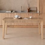 Raleigh Whitewash Oak Rectangular Dining Table Set - 6 Seater - Freya Oat Boucle Dining Chairs - Whitewash Oak Legs - Image 3