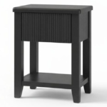 Raleigh Black 1 Drawer Bedside Table - Image 9