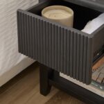 Raleigh Black 1 Drawer Bedside Table - Image 2