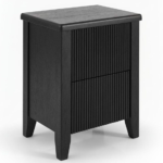 Raleigh Black 2 Drawer Bedside Table - Image 4