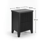 Raleigh Black 2 Drawer Bedside Table - Image 9