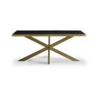Rayna Black Dining Table Set - 6 Seater - Lola Black Dining Chairs - Gold Metal Legs - Image 6