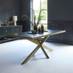Rayna Black Dining Table Set - 6 Seater - Lola Black Dining Chairs - Gold Metal Legs - Image 4