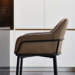 Reagan Almond Brown Bar Stool - Metal Legs - Image 3