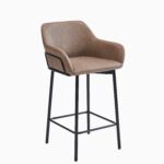 Reagan Almond Brown Bar Stool - Metal Legs - Image 14