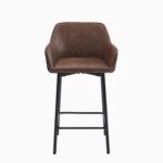 Outlet - Reagan Saddle Brown Bar Stool - Metal Legs - Image 11