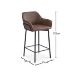 Outlet - Reagan Saddle Brown Bar Stool - Metal Legs - Image 13