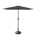 Rectangular 2x3m Grey LED Premium Parasol with 25kg Parasol Base - Black Concrete