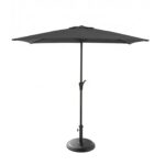 Rectangular 2x3m Grey Parasol with 25kg Parasol Base - Black Concrete
