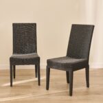 Reid Slate Grey Dining Chairs - Set of 2 - Mindi Wood Legs