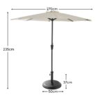 Round 2.7m Cream Parasol with 25kg Parasol Base - Black Concrete - Image 4