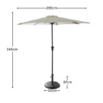 Round 3m Cream Parasol with 25kg Parasol Base - Black Concrete - Image 4