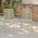 Ezra 4 Seater Round Wooden Garden Set with Ryder Clay Chairs - Image 2
