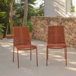 Ezra 6 Seater Oval Wooden Garden Dining Set with Ryder Burnt Orange Chairs - Image 3