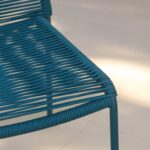 Ezra 6 Seater Oval Wooden Garden Dining Set with Ryder Teal Chairs - Image 9