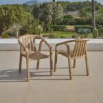 Palm 6 Seater Wooden Garden Dining Set with 4 Shiro Chairs & Charlotte Bench - Image 5