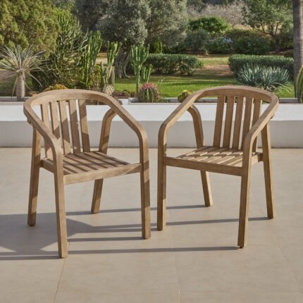 Shiro Wooden Garden Chair - Set of 2